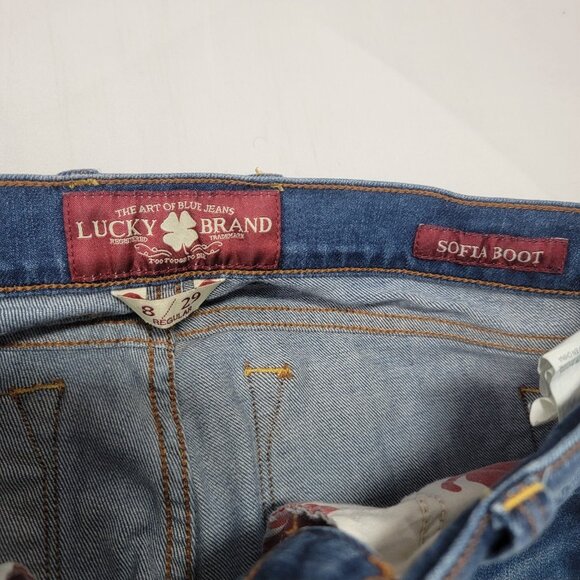 Lucky Brand Women's Blue Denim Jeans Size 8 / 29 Regular SOFIA BOOT ~31.5" Ins - Picture 4 of 9